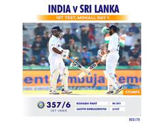 
      
      Ind vs SL, 1ST Test: Pant and Vihari's knocks help hosts post...
      
      
