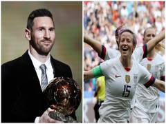 
      
      Lionel Messi, Megan Rapinoe win Ballon d'Or 2019 awards
      
      