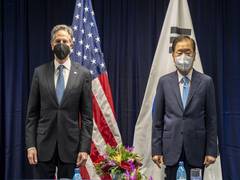 
      
      Foreign Ministers of US, Japan, South Korea discuss...
      
      