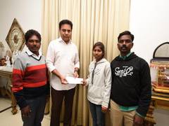 
      
      Two students get financial aid from Telangana Minister for...
      
      