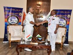 
      
      Chief of Navy Staff Admiral Hari Kumar meets Navy Commander...
      
      