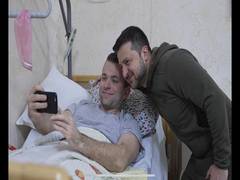 
      
      Zelenskyy visits wounded 'defenders of Ukraine' in hospital
      
      