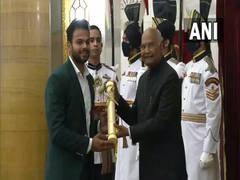 
      
      Paralympic gold medallist Sumit Antil receives Padma Shri
      
      