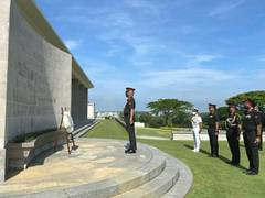 
      
      Naravane lays wreath at Kranji War Memorial in Singapore
      
      