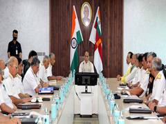 
      
      Rajnath hails Navy for visible, credible responsive presence 
      
      