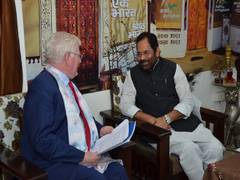 
      
      EU delegation meets Union Minister Mukhtar Abbas Naqvi in Delhi
      
      