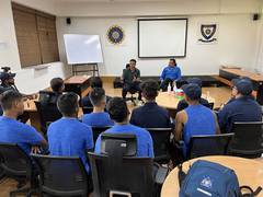 
      
      Rahul Dravid interacts with northeast, plate group cricketers
      
      