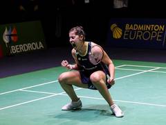 
      
      Returning Carolina Marin claims 6th European C'ships title
      
      