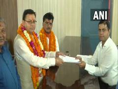 
      
      Uttarakhand CM Dhami files his nomination for by-polls
      
      
