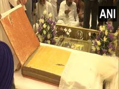 
      
      Op Bluestar : Bullet-hit Guru Granth Sahib put up for display
      
      