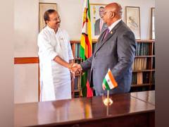 
    MoS Muraleedharan meets Zimbabwean lawmaker Jacob Francis Mudenda
    