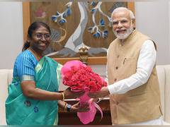 
      
      PM Modi meets NDA presidential candidate Murmu
      
      