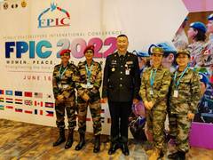 
      
      Indian women soldiers participate in women security seminar
      
      