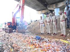 
      
      Illegal liquor worth Rs 80 L destroyed in Andhra Pradesh
      
      