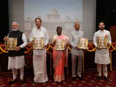 
      
      President Kovind receives first copy of 'Interpreting Geometries'
      
      