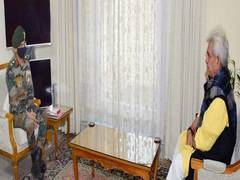 
      
      Lt Gen MV Suchindra Kumar meets J-K LG Manoj Sinha, discusses...
      
      