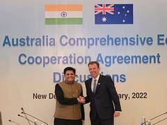 
      
      India, Australia step up parleys towards early harvest deal
      
      