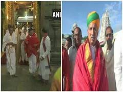 
      
      Piyush Goyal, Arjun Ram Meghwal visit Tirupati Balaji temple
      
      
