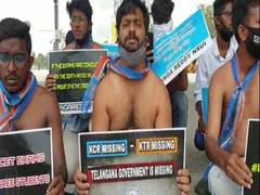 
      
      NSUI stage half-naked protest in Hyderabad against govt's...
      
      