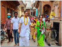 
      
      MP Hema Malini visits the Radha Raman Temple in Mathura on...
      
      