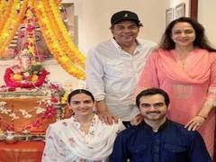 
      
      Ganpati Visarjan: Hema Malini and family bid adieu to Bappa
      
      