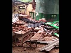 
      
      Old school building collapses in Hyderabad, BJP MLA visits site
      
      