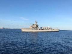 
      
      INS Kesari carrying 580 tons of food provision enters Male...
      
      