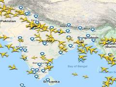 
      
      Indian airspace only being used by international flights...
      
      