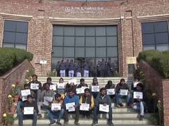 
      
      ABVP protest at JNU against re-conducting  2019-2020 online...
      
      
