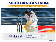 
      
      SA vs Ind, 2nd Test: Pacers wreak havoc, leave visitors...
      
      