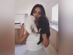 
      
      Kim Kardashian welcomes furry "New babie"
      
      