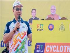 
      
      Pramod Sawant, Kiren Rijiju flag off 'Fit India Cyclothon' event
      
      