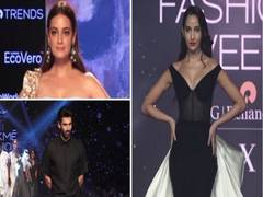 
      
      Aditya, Dia, Nora grace the ramp at Mumbai's Lakme Fashion Week
      
      