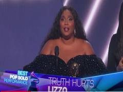 
      
      Lizzo gets emotional while accepting Best Pop Solo...
      
      