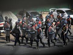 
      
      Nepal activists protest in front of Myanmar Embassy against...
      
      