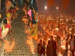 
      
      Chhattisgarh: Over 11 lakh earthen lamps lit up in Raipur
      
      
