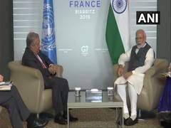 
      
      Modi meets UN Secy Gen at G7 in France
      
      