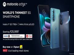 
      
      Motorola edge 30, world's thinnest 5G smartphone goes on sale 
      
      