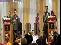
      
      Srinagar: Murmu takes oath as first Lt Guv sans J-K flag, emblem  
      
      