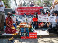 
      
      Myanmar civilians protest against China for supporting...
      
      