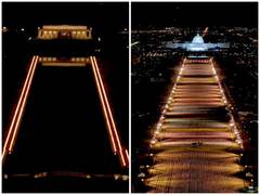 
      
      National Mall illuminated with pillars of light, 'Field of...
      
      