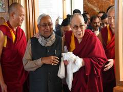 
      
      Nitish Kumar meets Dalai Lama in Bodh Gaya
      
      