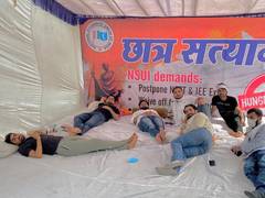 
      
      NSUI's student Satyagrah demanding postponement of JEE, NEET...
      
      
