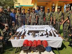 
      
      Huge cache of arms, ammunition recovered from Naxals in Odisha 
      
      