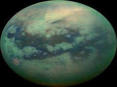 
      
      Evidence for volcanic craters on Saturn's moon Titan
      
      