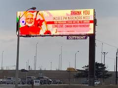 
      
      Billboards thanking PM Modi for providing COVID-19 vaccines...
      
      