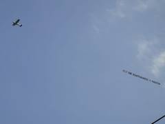 
      
      Plane carrying anti-Pak banners fly over Headingley cricket...
      
      