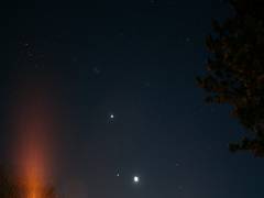 
      
      The Pleiades embrace Venus
      
      