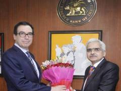 
      
      US Secretary of Treasury Mnuchin meets RBI Governor 
      
      