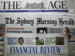 
      
      Australian papers black out front pages in protest against...
      
      